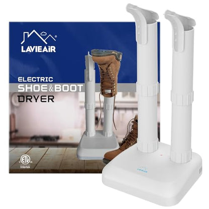 LAVIEAIR Boot Dryer Shoe Dryer for Work Boots Sneakers and Gloves, No Heat Ultra Low Temperature Drying, Fanless Noiseless Boot Warmer Deodorizer