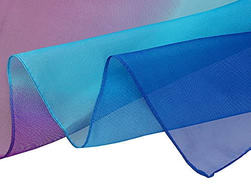 uxcell Women'sChiffon Sheer Long Scarf Silky Gradient Party - color: Royal Blue