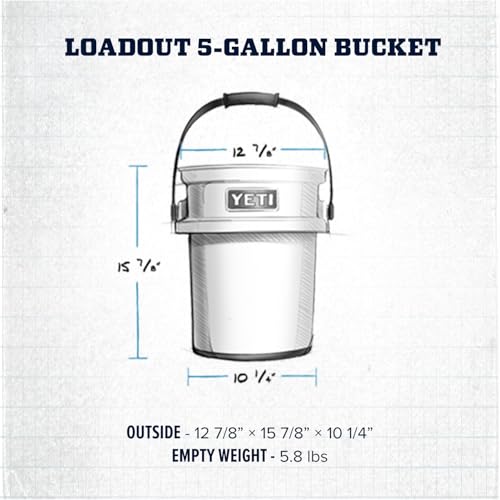 YETI Loadout 5-Gallon Bucket, Impact Resistant Fishing/Utility Bucket - color: Wetlands Brown