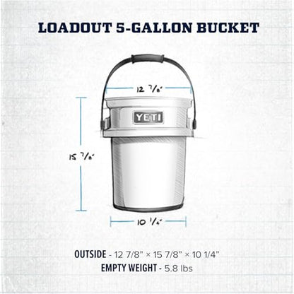 YETI Loadout 5-Gallon Bucket, Impact Resistant Fishing/Utility Bucket - color: Wetlands Brown