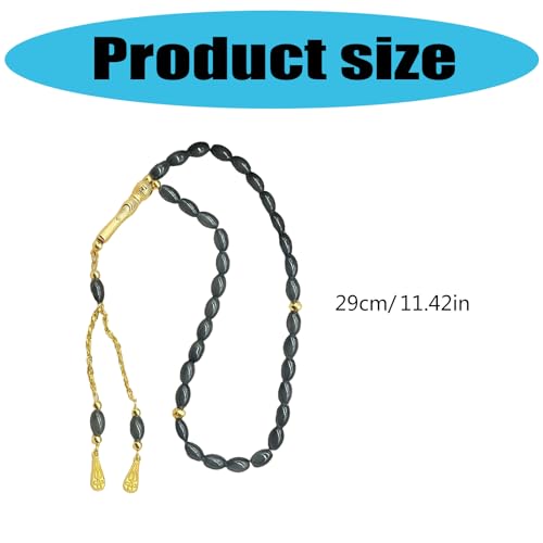 Oval Beads Glass Islamics Prayer Beads Tasbih With Gold Tassels For Daily Devotion And Cultural Event - color: Aa