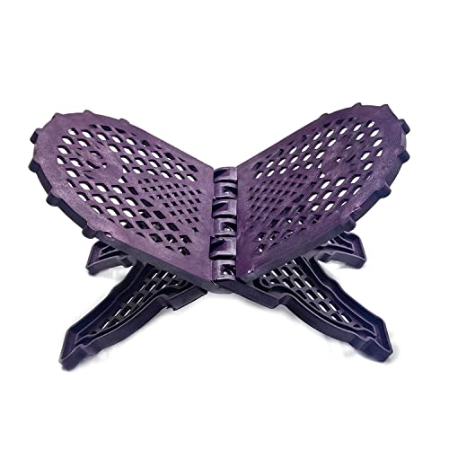Rahel Holy Book Stand for Pooja puja Gita Quran Bible Stand Holder. Folding Religious Plastic Prayer Wooden Book (Large, PURLE) - color: Purle