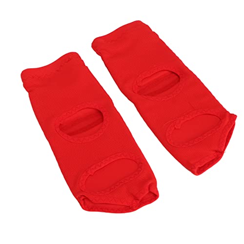 Boxing Foot Protector for Adults, Taekwondo Foot Gear, Non Slip Impact Ankle Protection Pads with Foam Liner, Red Unisex Training Foot Protector for Martial (S)