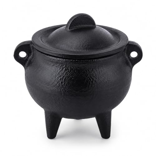Cast Iron Incense Burner with Lid, Resin Incense Holder for Bakhoor, Frankincense, Meditation and Home Decor - size: Tripod Holder-Small