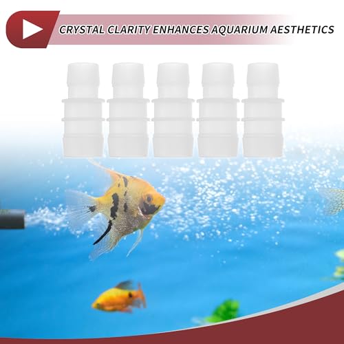 13/16" to 15/16" Hose Barb Fitting Hose Straight Reducing Coupler | 5 Pcs, Plastic, Clear, Fits 13/16" to 15/16" ID Flexible Tube, Barb Reducer Fitting, for Aquarium, Fountain, Drip Irrigation - size: 13/16"-15/16"