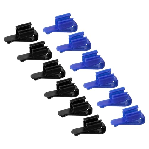 Fish for Tank Mounting Clip, Adjustable Hose Clamp Mounting Clip Water Pipe Hose Holder for 0.3"-1" Dia Tube, (Blue/Black, 12Pcs), Intended for Aquarium Air Pump/Pipe Organizer - color: Blue/Black