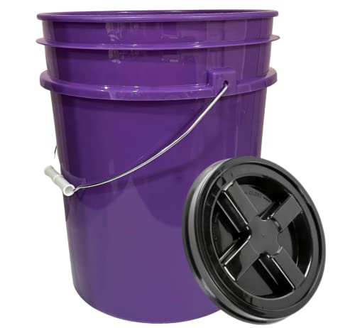 5 Gallon Purple Food Grade Plastic Bucket with Screw on Air Tight Lid- Made in USA (4)