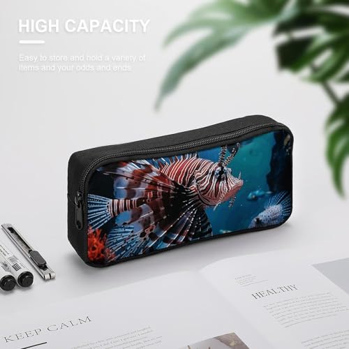 Fish in Fish Tank Pencil Case Portable Makeup Bag Big Capacity Pen Pouch Small Travel Cosmetic Bag Multifunctional Office Supplies Organizer