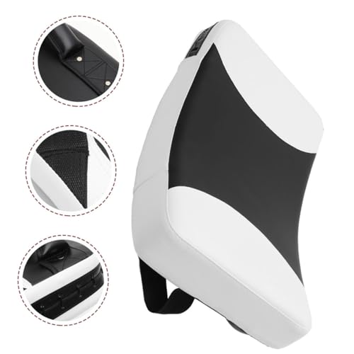 Taekwondo Kick Pad Shield, Ergonomic Curved Martial Arts Striking Surface for Boxing and MMA Training, High-Density Shock Absorbing Kicking Target with Secure Dual-Grip, Black & White