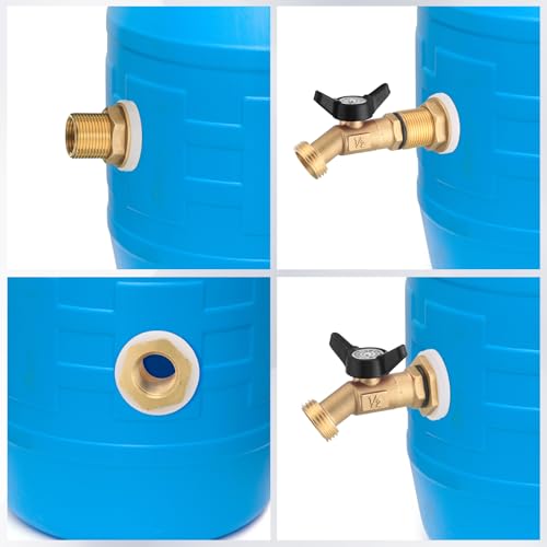 JaGely 3 Sets Brass Rain Barrel Spigot Kit with Heavy Duty Bulkhead Fitting Quarter Turn Ball Valve Rain Barrel Faucet for Aquariums, Water Tanks, Tubs, Pools(Black) - color: Black
