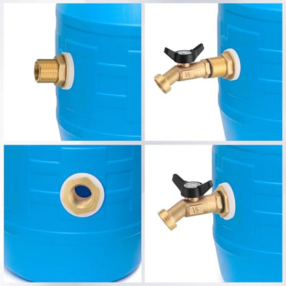 JaGely 3 Sets Brass Rain Barrel Spigot Kit with Heavy Duty Bulkhead Fitting Quarter Turn Ball Valve Rain Barrel Faucet for Aquariums, Water Tanks, Tubs, Pools(Black) - color: Black