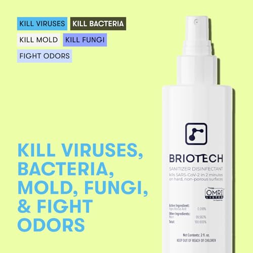 BRIOTECH Sanitizer Disinfectant Hypochlorous, Kill 99.99% of Viruses & Bacteria, Control Mold, Eliminate Odor, Gentle for Nursery & Play Rooms, Food Contact Surface Sanitizer, 1 Gallon Refill - size: 128 Fl Oz (Pack of 1)