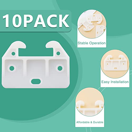 Litoexpe 10 Pieces White Plastic Drawer Guides with Screws, 58×41×29mm | Rear Drawer Replacement Guides Brackets, Smooth Glide Track, Includes Mounting Screws, for Dressers, Wardrobes - size: 58×41×29mm - 10 Pcs