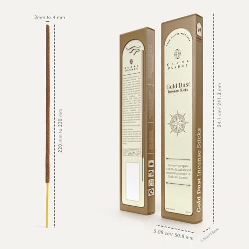KarmaPledge Gold Dust Incense Sticks, Burn Time 45-60 Min, 40 Sticks - color: Gold Dust, size: 40 Hand Dipped Sticks