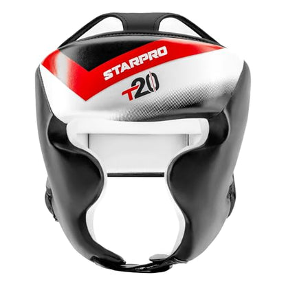 Starpro Boxing Headgear for Men Women - Safety Headguard with Padding - Muay Thai MMA Training Sparring Karate - color: Black / White, size: Small