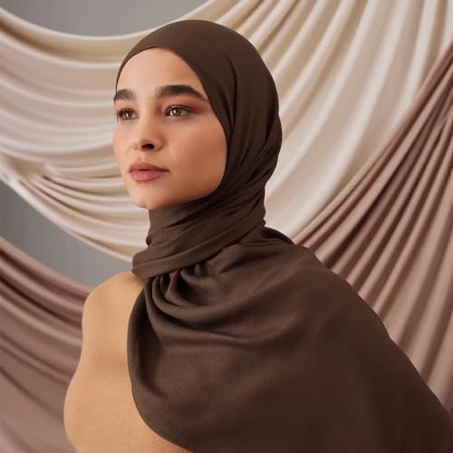 Modest Summer Woven Hijab | Premium Lightweight, Soft Touch Hijab for Women - color: Earth