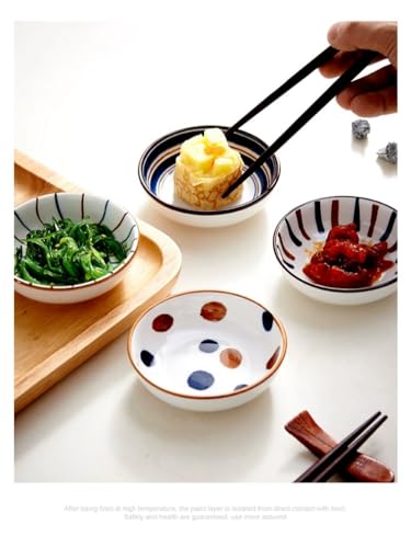 4 Pack 3 oz Small Soy Sauce Dish Ceramic Dipping Sauce Bowls | Japanese Style/Cute/Mini Dipping Bowls for Sushi,Side Dish,Ketchup,Dips,Condiment,Snack/BBQ Party/Stackable - color: Cyan