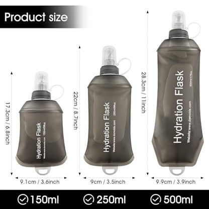 GUYI GYGYL Soft Flask, Collapsible Water Bottle for Sports, 250ml Grey - color: 250ml Grey