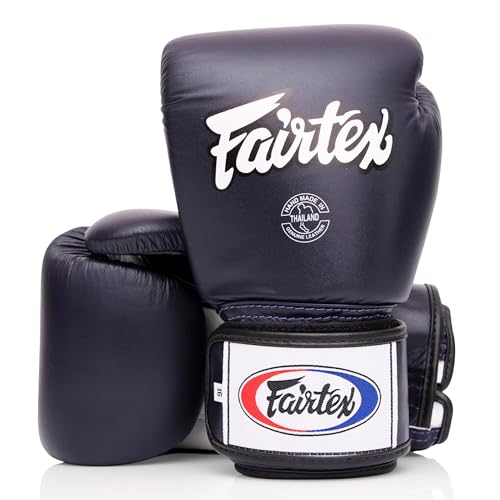 Fairtex BGV1 무에타이 복싱 트레이닝 스파링 장갑 남성, 여성, 아동용 | 프리미엄 품질, 경량 및 충격 흡수 복싱 장갑 - color: 블루/화이트/블랙., size: 12온스