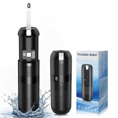 Portable Bidet for Travel - Electric Travel Bidet with 180° Adjustable Nozzle, 2 Spray Modes & IPX7 Waterproof | Rechargeable Personal Hygiene Solution for On-The-Go Adults - color: Black
