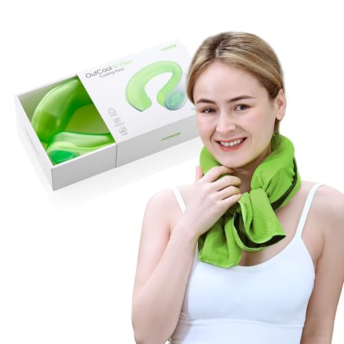 samply Reusable Ice Packs for Neck and Shoulder, Cold Compress, Relief of Pain, Swelling, Sprains, Office Pressure, Wearable Neck Cooler Towels of Cooling Wraps for Hot Weather,Mint Green - color: Mint Green