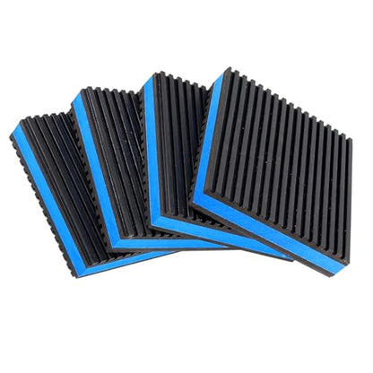Heavy Duty Anti Vibration Pads,4x4x7/8 Inch Rubber EVA Sandwich Isolation Mats for Air Compressor, Washing Machine, Dryer, Treadmill, HVAC, AC Unit,Non-Slip Ribbed Surface, Indoor Outdoor Use 4Pack