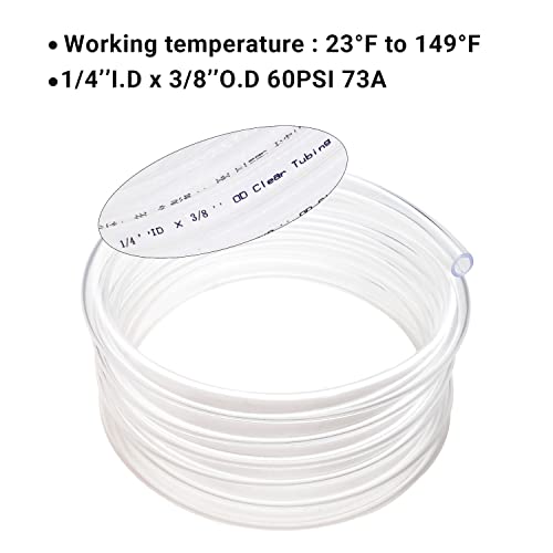 Clear Vinyl Tubing 1/4" ID × 3/8" OD -10 Ft 60PSI | Flexible Lightweight Plastic Tube, Multipurpose Hybrid Reinforced Clear Tubing for Transfer Water Air Oil - size: 1/4’‘, style: 10 feet