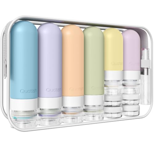 20 Pack Travel Bottles for Toiletries, Original Patented, TSA Approved Travel Size Containers, Leak Proof Silicone Shampoo and Conditioner Bottles Women & Men, Airplane Cruise Essentials, Light - color: Light