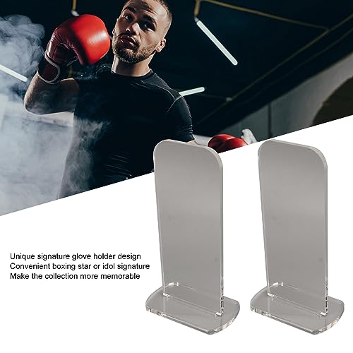 2Pcs Acrylic Boxing Glove Stand, Vertical Boxing Glove Display Stand Acrylic Gloves Holder, Vertical Boxing Gloves Display Rack Holder, Baseball Glove Display Holder Rack for - color: Transparent