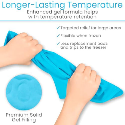Arctic Flex Shoulder Ice Pack Wrap - Rotator Cuff Cold Therapy for Pain Relief - Reusable Gel for Injuries & Recovery After Surgery - Ice Packs Compression Brace (Blue)