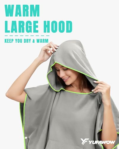 Yufawow Men Women Hooded Towel Changing Wearable Cloth Swimsuit Bikini Coverup Dry Robe Bathing Swim Parka Jacket Suit Dress Wrap Plus Size for Beach Hiking Pee Surf Board Pool Shower - color: Dark Blue