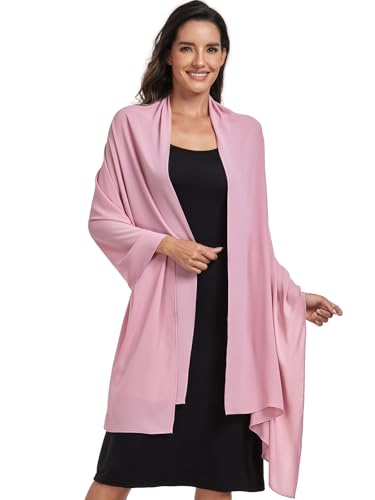 Chiffon Shawl and Wraps for Women Warm Scarves Wedding Evening Bridal Scarfs Pashmina Shawls - color: Blush