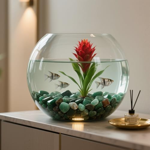 Aquarium Decor Gravel 0.96LB Natural Pebbles Fish Tank Stones Vase Filler Succulent Rocks Polished Crushed Bulk Irregular Shaped - Green - color: Green