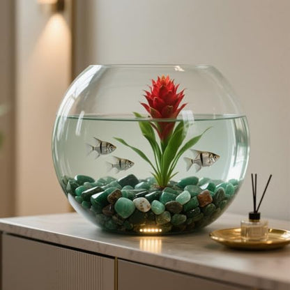 Aquarium Decor Gravel 0.96LB Natural Pebbles Fish Tank Stones Vase Filler Succulent Rocks Polished Crushed Bulk Irregular Shaped - Green - color: Green