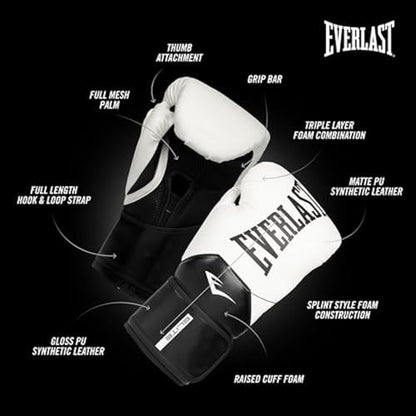 Everlast Elite 2 Boxing Gloves | Pro Training & Heavy Bag Gloves | Men & Women | Ventilated Palm | Multi-Layer Protection | Black/Gold, 16 oz