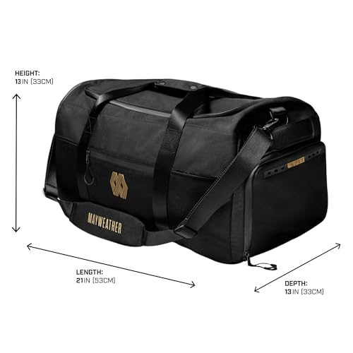 Hayabusa Mayweather Airstream Duffle Gym Bag for Women and Men - Black/Gold, 50L