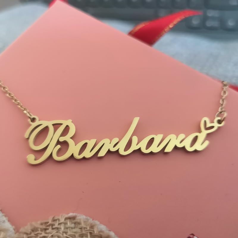 Custom Name Necklace Customized Personalized Plated Necklace for Mother Daughter Friendship Women Valentine's Day Christmas Birthday New Year Party - style: Aisha Gold