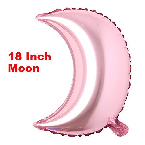18 inch moon Eid Al-Fitr holiday aluminum foil helium balloons birthday holiday party supplies wedding layout decoration (18 inch Moon Pink) - color: 18 Inch Moon Pink