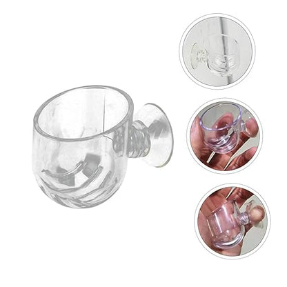 Yardwe 2pcs Transparent Food Holder for Fish Tank Feeding Supplies Acrylic Feeder Cups Easy to Clean and Store for Live and Fish Food Promotes Healthy Eating