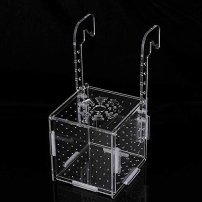 Fish Breeding Box- Box Hatchery Incubator Aquarium Fish Breeding Boxes Divider Hatching Boxes Accessory for Small Shrimp Clownfish Guppy-Small Hook Pattern