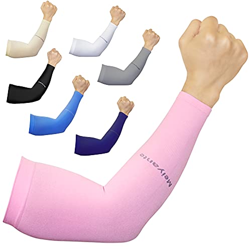 Cooling Arm Sleeves for Men & Women, UPF 50+ UV Protection - color: Pink-wrist