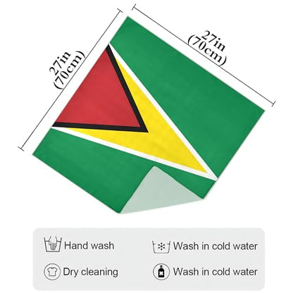 Bandana Square Head Scarf for Women Satin Hair Wrap Fashion Headband 27" - color: Guyana Flag