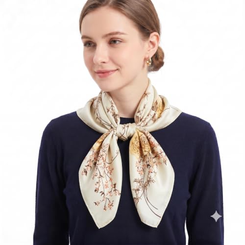 YOUR SMILE Silk Like Scarf Women's Fashion Pattern Large Square Satin Headscarf Headdress - color: 109