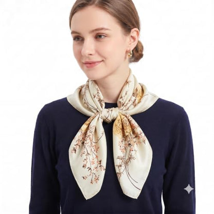 YOUR SMILE Silk Like Scarf Women's Fashion Pattern Large Square Satin Headscarf Headdress - color: 109