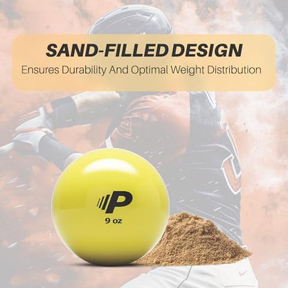 Simple Plyometric Weighted Ball | Baseball & Softball Training Ball | Arm Strength & Pitching | Durable PVC Shell with Sand Fill - size: 9oz