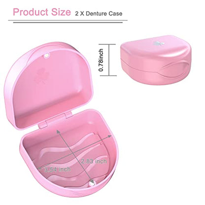 Retainer Case Denture Case: BVN Orthodontic Dental Case, Slim Braces Case, Mouth Guard Case, Denture Box, Teeth Aligner Case, Night Guard Case Container Storage Holder Pink - color: Pink