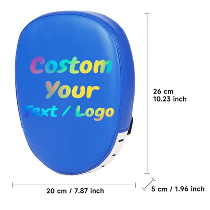 Custom Boxing Punching Mitts Personalized Training Boxing Hand Pads Customized Kickboxing Focus Pads Mitts Muay Thai - color: Blue