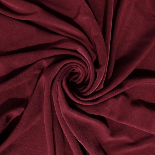Instant Hijab Ready To Wear Hijab Scarf for Women Soft Long Muslim Jersey Hijabs Head Scarf for Prayer Abaya - color: Wine Red