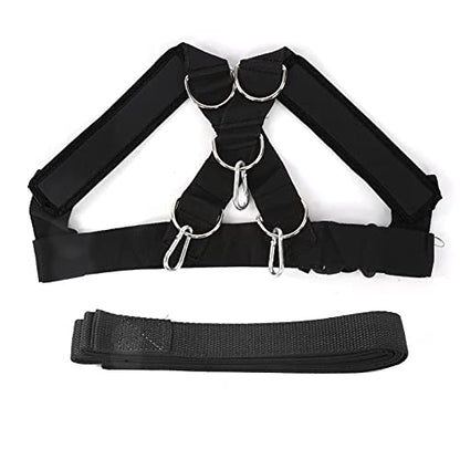 Weight Bearing Shoulder Strap Pulling Sled Harness Vest for Speed Agility Training - color: Black