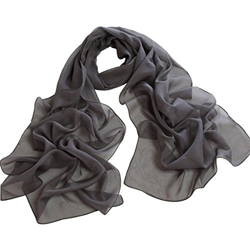 Tapp Collections™ Fashionable Soft Chiffon Scarf - color: Solid / Grey